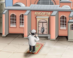 Ayasofyada namaza duran adam