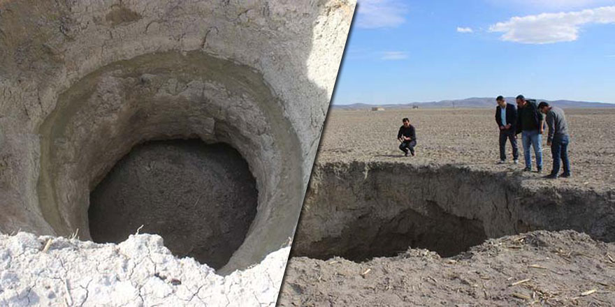 Allah sonumuzu hayır etsin Konya�da tarla çöktü!