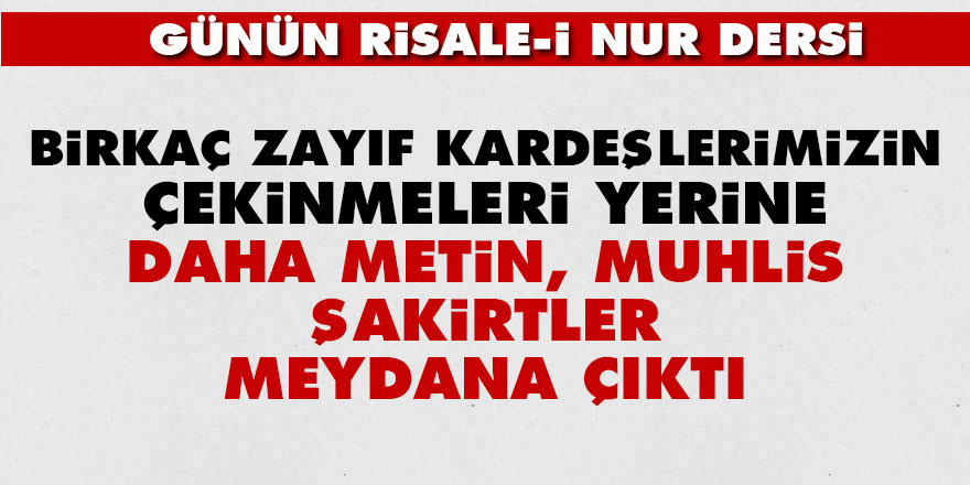 Birkaç zayıf kardeşlerimizin çekinmeleri yerine daha metin, muhlis şakirtler meydana çıktı - Vimarsana News