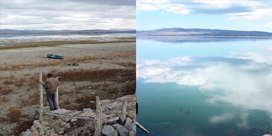 Konya'daki Suğla Gölü yağmur ve kar sularıyla yeniden bereketlendi
