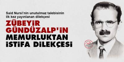 Zübeyir Gündüzalp’in memurluktan istifa dilekçesi