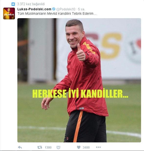 Lukas Podolski Mevlid Kandili tebriği